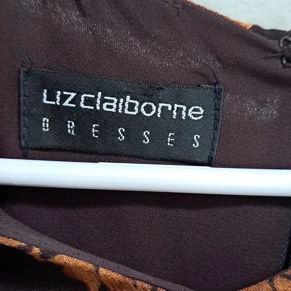 Liz Claiborne Fall Leaf Design Sheer Overlay Layered Maxi Dress. Size 4 - Picture 10 of 12